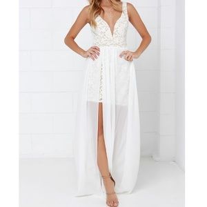LULUS - White Lace Maxi